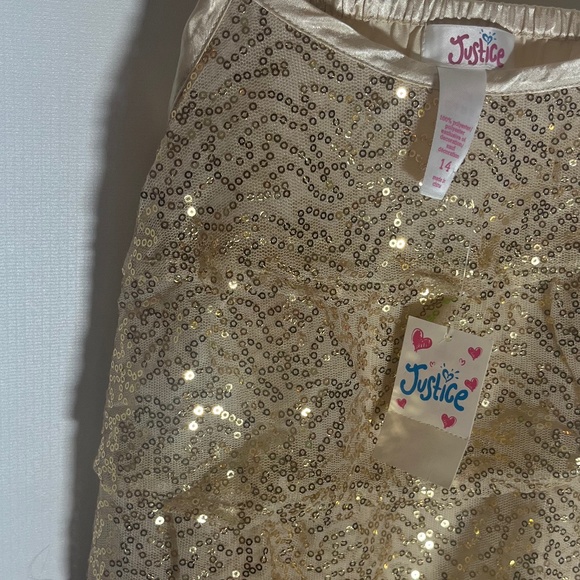 BRAND NEW Justice Gold Sequins Top Size 14 - Picture 3 of 3